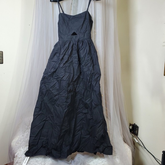 Commense Coastal Cowgirl Black Cotton Midi Sun Dress Cruise Vaca Resort Size XS - Picture 3 of 7